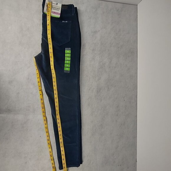 Seven7 Cotton Blue Ultra High Rise Skinny Corduroy 5 Pocket Jeans Size 10 (NWT) - Picture 7 of 12
